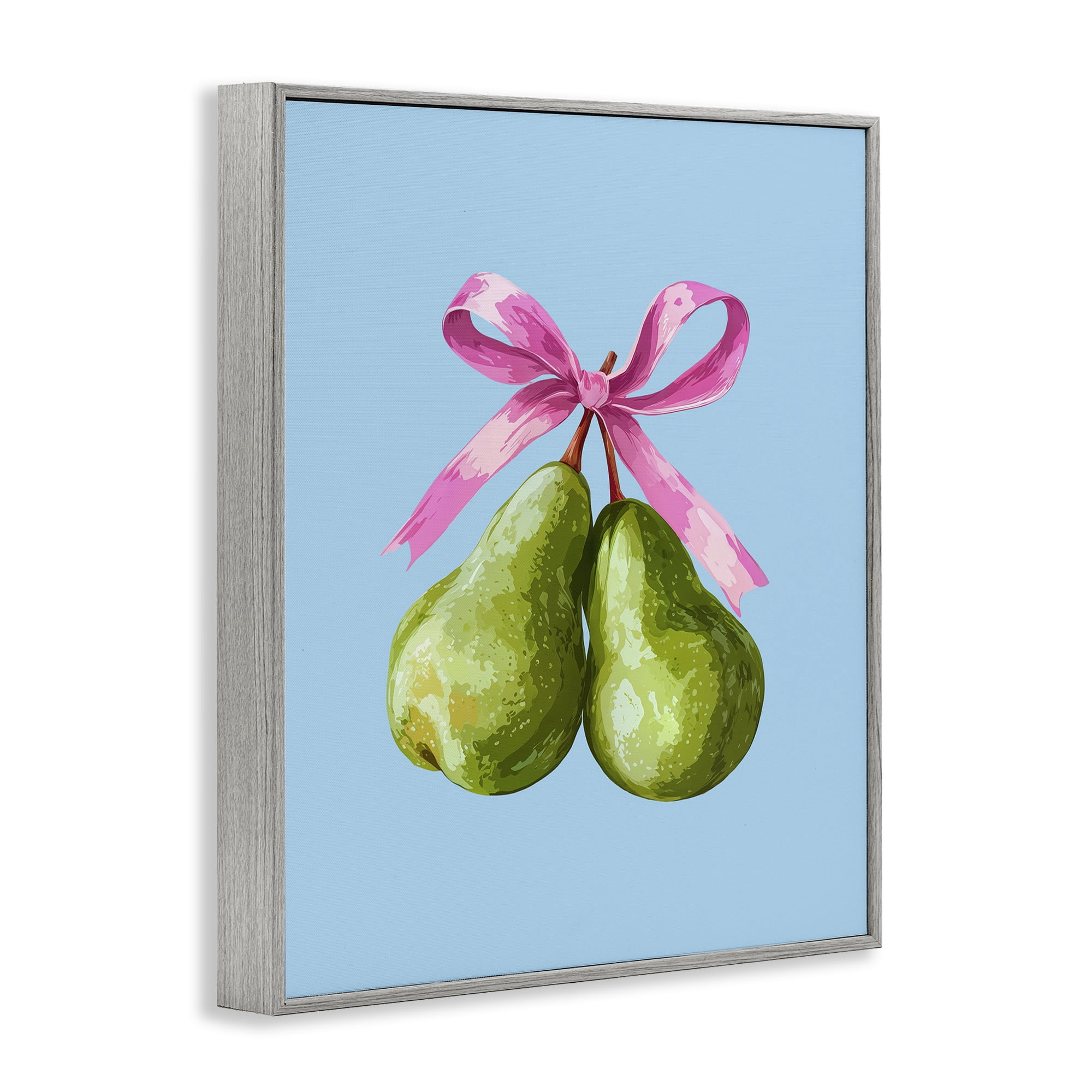 Stupell Industries Twin Pears with Ribbon Gray Framed Giclee Art, design by Imagine It Images