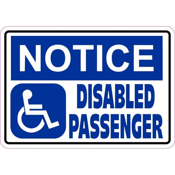 5in x 3.5in Notice Disabled Passenger Magnet