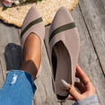 thumbnail image 2 of Taqqpue Women Shoes Flats Under 15 Women's Fashionable Casual Wear Versatile Plus-Size Loafers Solid Color Mesh Pointed Closed Toe Flat Shoes for Women, 2 of 10