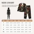 thumbnail image 3 of KLL Classical Rose Crown Skull Print Women's Long Sleeve Pajamas with Pants Sleepwear Loungewear 2 Set-Medium, 3 of 7