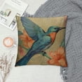 thumbnail image 2 of GOSMITH  Square Fashion Blue Orange Hummingbird Bird Teal Aqua Red Flowers Pillowcases, 2 of 5