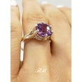 thumbnail image 2 of 8mm - 10mm Lab Purple Sapphire Cushion Cut, 6 Prong Solitaire Ring, Sterling Silver, 2 of 3