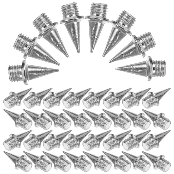 LOLIPPYY 110-Piece Hard Steel Running Spikes for Track Shoes, Silver Cone Shape Shoe Spikes Set