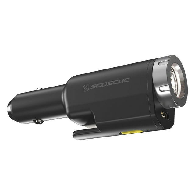 Scosche PB5N1-VA 5-in-1 Emergency Tool, Seatbelt Cutter-Window Breaker-Flashlight-Car Charger-Power Bank