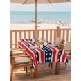 thumbnail image 2 of Outdoor Tablecloth with Umbrella Hole for Patio/Picnic/Party/Camping, 4th of July Waterproof Table Cloth Rectangle Table Cover Washable, Independence Day Patriotic Red Blue Stars Stripe (54"x 80"), 2 of 9