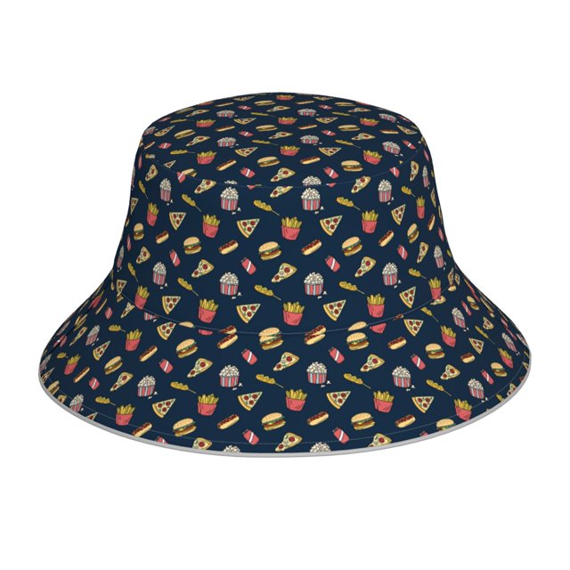 Fotbe Fastfood Sombrero Tipo Pescador con Estampado – Sombrero de Sol de Algodón de Moda para Playa, Golf, Pesca
