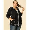 thumbnail image 4 of GRACE & GRANDEUR Women's Plus Size Zip Front Long Sleeve Pocket Hoodies, 4 of 6