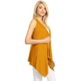 thumbnail image 4 of Made by Johnny Women's Lightweight Sleeveless Draped Open Cardigan M MUSTARD, 4 of 6