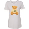 thumbnail image 3 of Inktastic Vintage Teddy Bear in Sweater with Christmas Trees Women's T-Shirt, 3 of 5