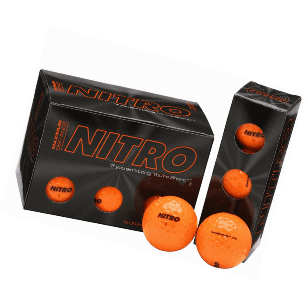 Nitro Golf Maximum Golf Balls, Orange, 12 Pack