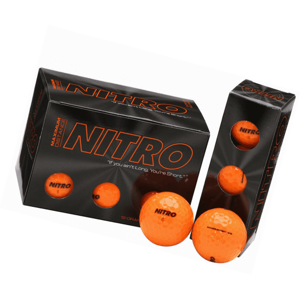 Nitro Golf Maximum Golf Balls, Orange, 12 Pack