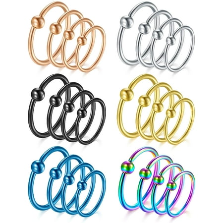22G Nose Rings Hoop Stainless Steel Septum Rings Cartilage Helix