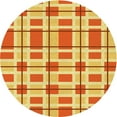 thumbnail image 1 of Ahgly Company Indoor Round Patterned Orange Red Orange Area Rugs, 7' Round, 1 of 6