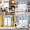 thumbnail image 6 of Rod Pocket Window Valances Blue Gradient Paisley Flower Short Kitchen Curtains Abstract Ethnic Floral Window Treatment Drapes for Bedroom Bathroom Living Room 56x16In,1 Panel, 6 of 9