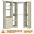 thumbnail image 5 of Homieasy 63.2" L X 39.2" W X 80" H Corner Closet System,Freestanding Closet Organizer System With 2 Drawers & 12 Shelves,Sturdy Walk in Closet Kit,for Bedroom, Entryway, Mudroom, Modern,White Oak, 5 of 7