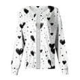 thumbnail image 3 of Valentine's Day Scrub Jacket for Women Snap Front Long Sleeve Nursing Uniform Cute Love Heart Graphic Workwear Jacket with Pockets 2026 White 4XL, 3 of 4