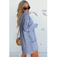 thumbnail image 4 of Ushdele Beau Blue Mineral Washed Denim Dress with Raw Hem & Stylish Pockets, 4 of 8
