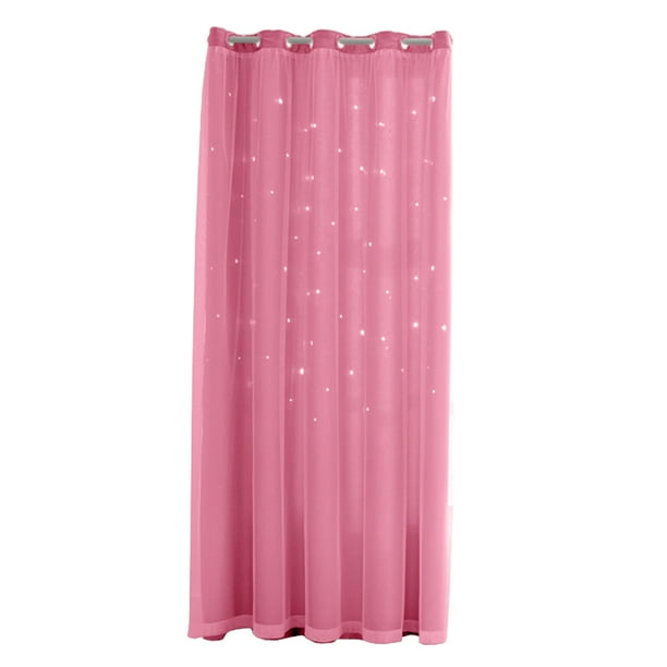 Tratamiento de ventana con sombreado de cortina doble ahuecada con estrella