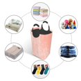 thumbnail image 5 of Waterproof Collapsible Laundry Hamper, Pink Textured Background Aluminum Handle Laundry Bag Storage Basket, 50L, 5 of 6