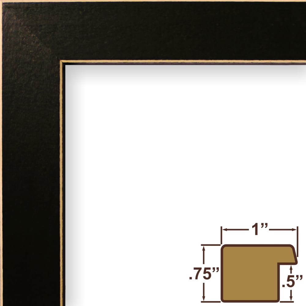 Craig Frames Shaker 286, 18x24 inch Picture Frame, Black Solid Wood