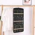 thumbnail image 4 of Jierger Hanging Jewelry Organizer Storage Roll with Hanger Metal Hooks Double-Sided Jewelry Holder for Earrings, Necklaces, Rings on Closet, Wall, Door, 1 piece, 4 of 6