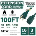 thumbnail image 2 of Cable de extensión YOJOE, 100 pies, calibre 16, 10 A, 125 V, 1250 W, verde, 2 of 7