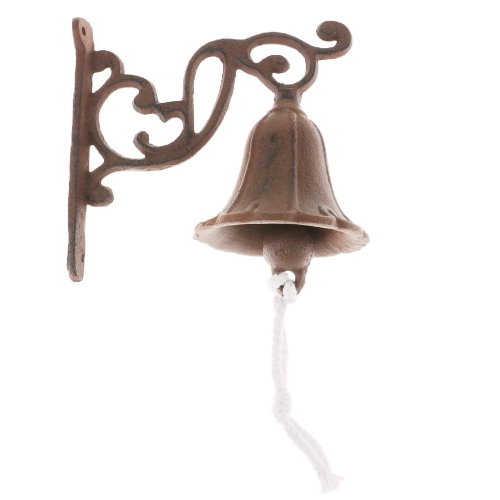 Outdoor Dinner Bells Vintage Iron Bracket Mounts Bell indoor and