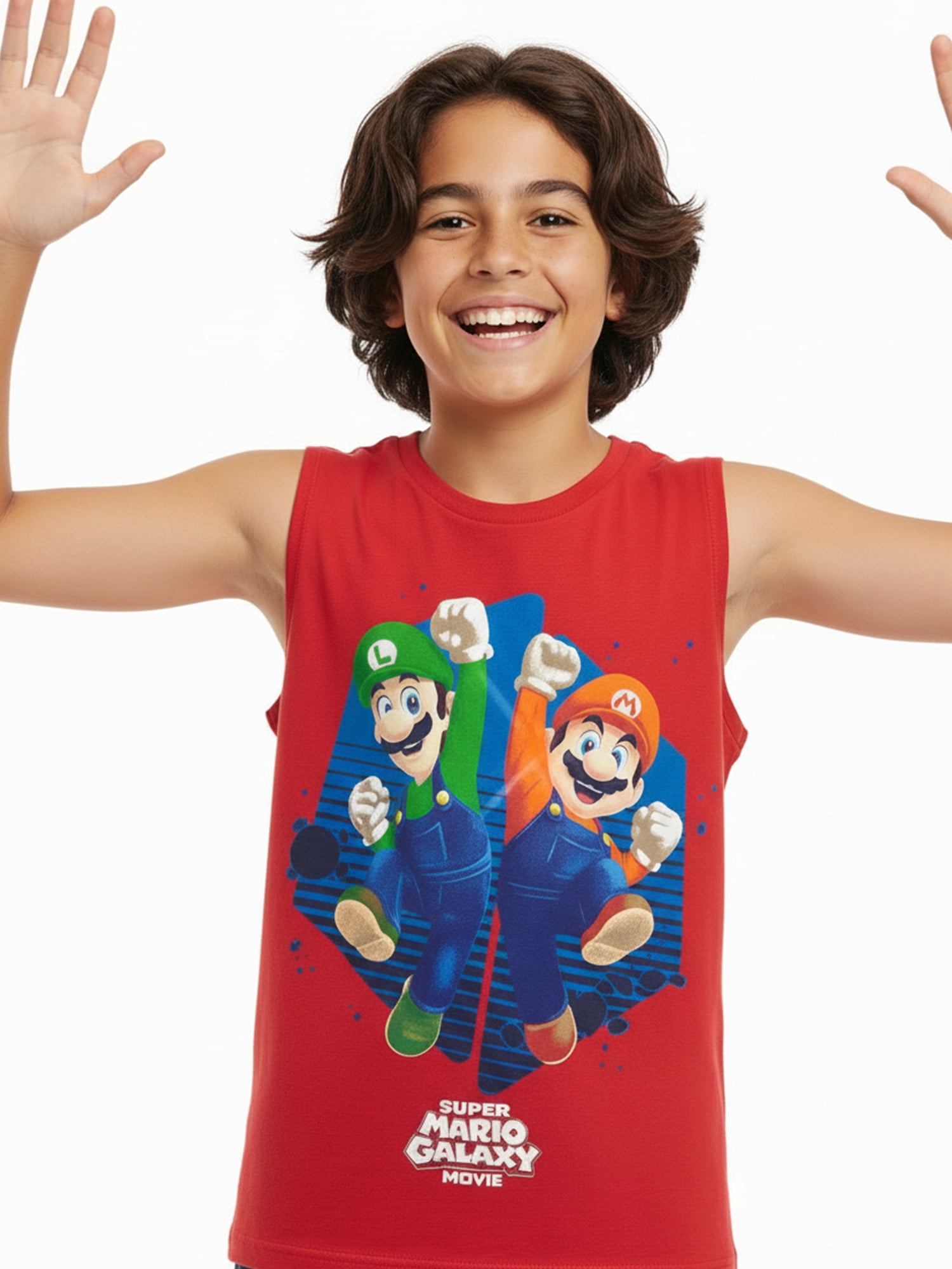 Super Mario Galaxy Boys Graphic Muscle Tank Top, Sizes 4-18