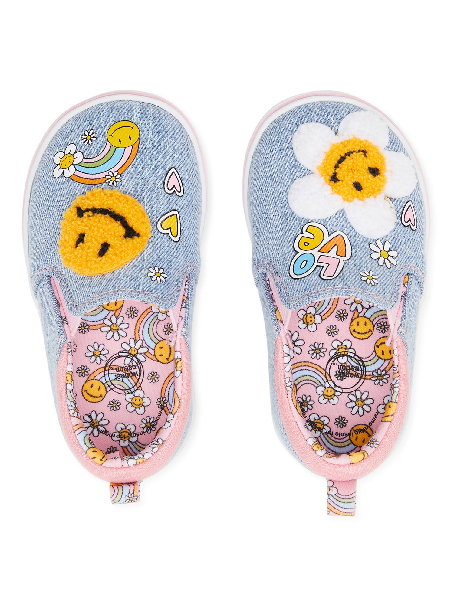 Baby♡ Wonder Nation Baby Girl Denim Patch Twin Gore Slip-on Shoes