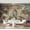 Color 1, variant on Wall Mural Peel and Stick Elegant Swan Pond Garden Peacock Birds Ornate Architecture Blue Green Self-Adhesive Wallpaper Removable Wall Decal Wall Sticker Home Decor for Living Room Bedroom 69"x96"