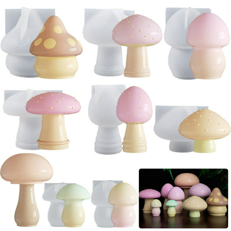 Mushroom Resin Molds, 7 Shape Mushroom Jar Silicone Mold Set For
