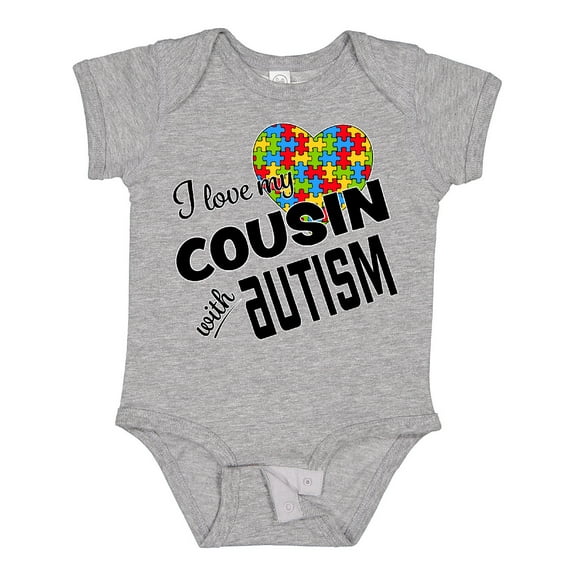 Inktastic I Love My Cousin with Autism Boys or Girls Baby Bodysuit