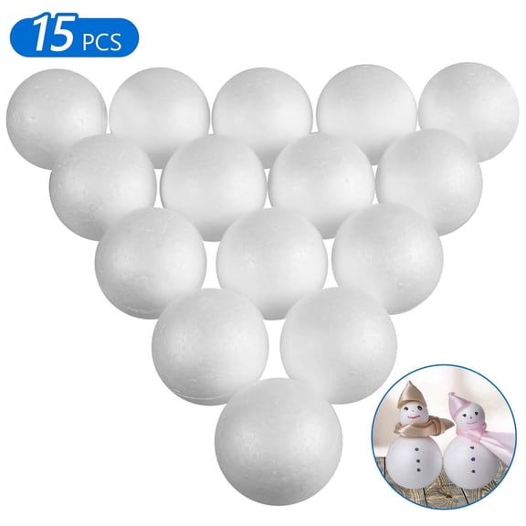 Hengbo 15 Pcs 3 inch Foam Balls Round Polystyrene for Arts Household School Projects Party Decor Birthday