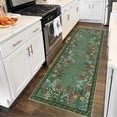 thumbnail image 2 of Washable 2x6 Runner Rugs, Large Living Room Rug, Non-Slip Soft Floral Rugs for Bedroom, Botanical Area Rug Carpet for Dining Room Guest Room (Green,2'x6'), 2 of 7