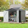 thumbnail image 5 of Jaxsunny 4 x 9 ft Outdoor Storage Metal Shed with Sloping Roof,Double Lockable Door and Vents for Patio Lawn Backyard,Gray, 5 of 9