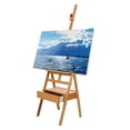 thumbnail image 4 of Jnismy Large H Frame Easel Folding Studio Easel Painting Canvas Holder Stand Tilts Flat Artist Easel Solid Beech Wood Easel with Drawer,Height Angle Adjustable,Wooden Color, 4 of 12