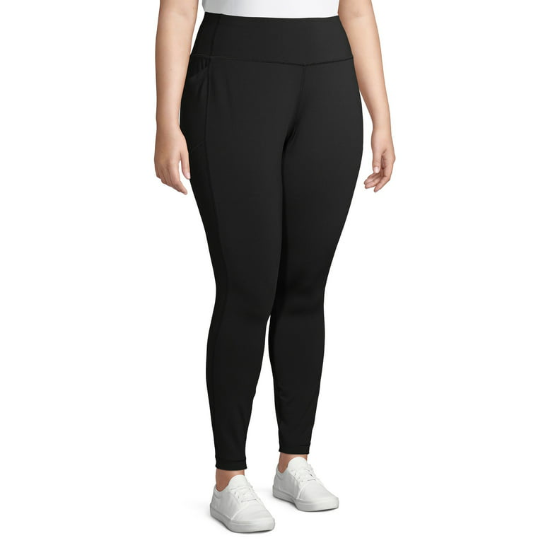 Avia Women's Plus Size High Waisted Moisture Wicking Leggings with Phone  Pocket 