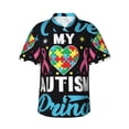thumbnail image 1 of Fotbe I Love My Autism Camisa Hawaiana para Hombre Unisex – Camisa Casual de Verano con Botones de Manga Corta de Algodón y Lino,X-Large, 1 of 7