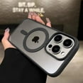 thumbnail image 3 of Fashion Transparent Magnetic Wireless Charge Case for iPhone 16 15 14 13 12 11 Pro Max Plus Pink Colorful Anti-Scratch Cover Dark purple For iPhone 12, 3 of 6