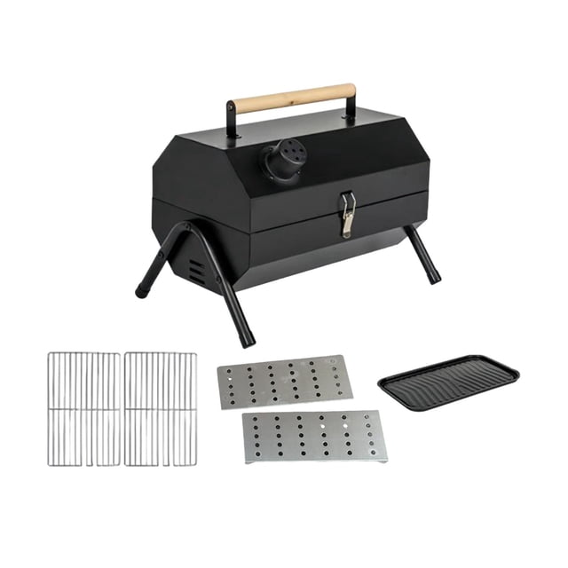 Parrilla de barbacoa portátil DYNWAVEMX horno de cocina de barbacoa plegable doble cara Negro