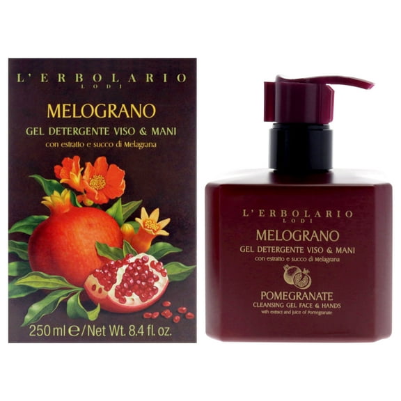 LErbolario Cleansing Gel Face and Hands - Pomegranate , 8.4 oz Cleanser