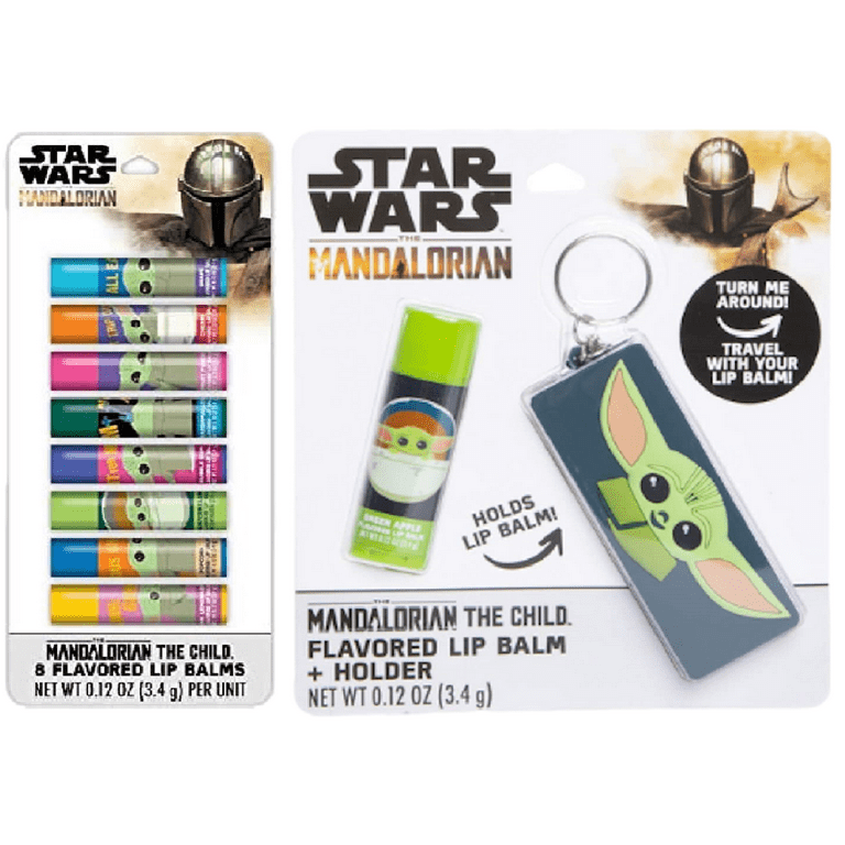 The Mandalorian Baby Yoda Lip Balm with Holder Keyring and 8 Pack Meme Lip  Balm Set 