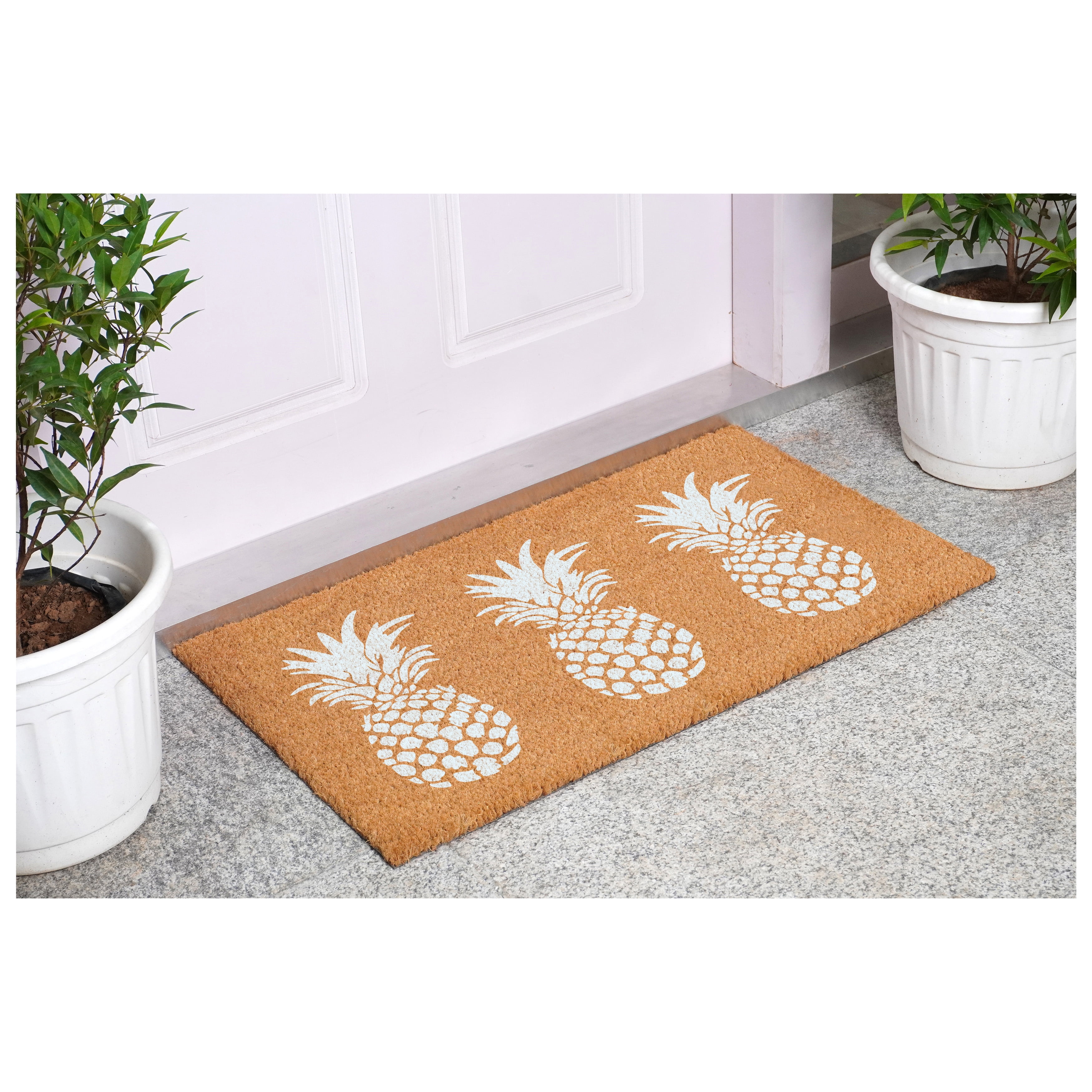 Calloway Mills 116301729 White Pineapple Trio Doormat, 17" x 29"