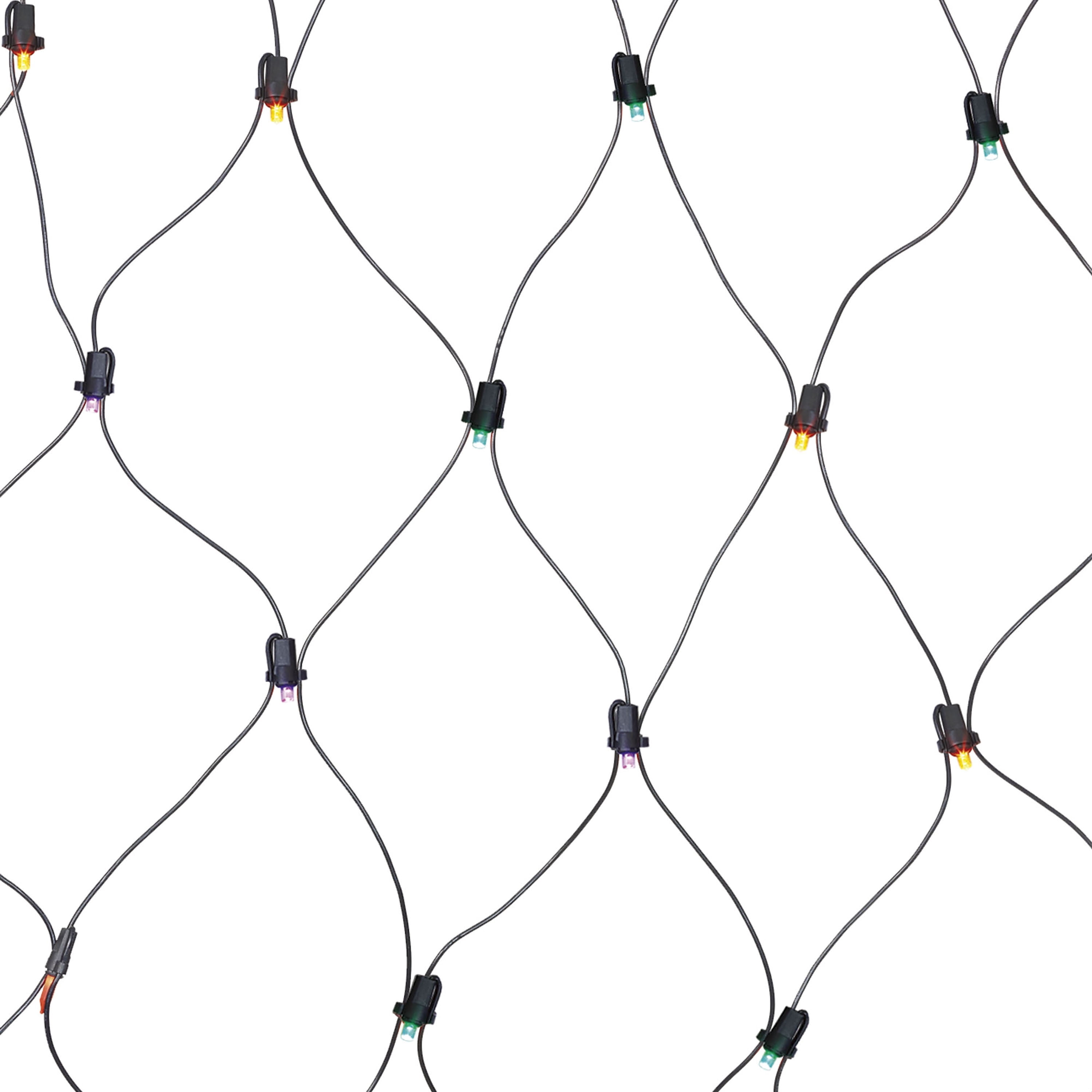 Indoor/Outdoor 50-Count LED Net Lights, Multicolor, 4' x 4', Halloween by Way To Celebrate