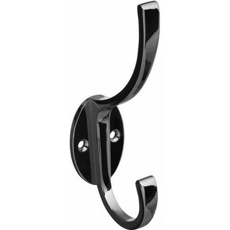 Stanley Hardware 806885 5.5" Black Chrome Modern Coat and Hat Hook