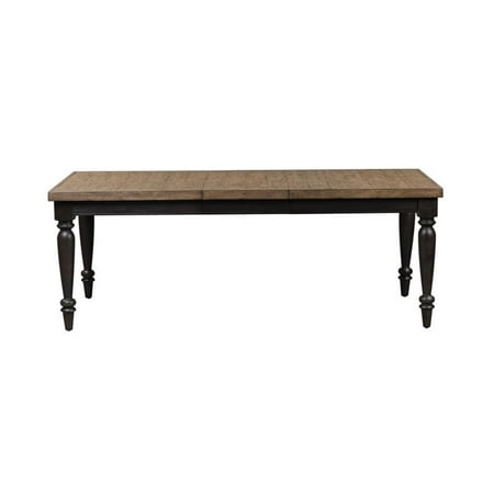 Pemberly Row Traditional Wood Rectangular Leg Table in Oak