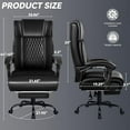 thumbnail image 2 of Big and Tall Office Chair Heavy Duty Executive Desk Chair, Ergonomic High Back Leather Computer Chair with Thick Padded Extra Wide Seat, Reclining Office Chair with Footrest, 2 of 12