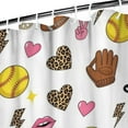 thumbnail image 3 of Colorful Softball and Fashion Icons Pattern Shower Curtain 72"x72" ,Bathroom Decorative Shower Curtains Set with 12 Hooks,Modern Waterproof Washable Shower Curtain, 3 of 6
