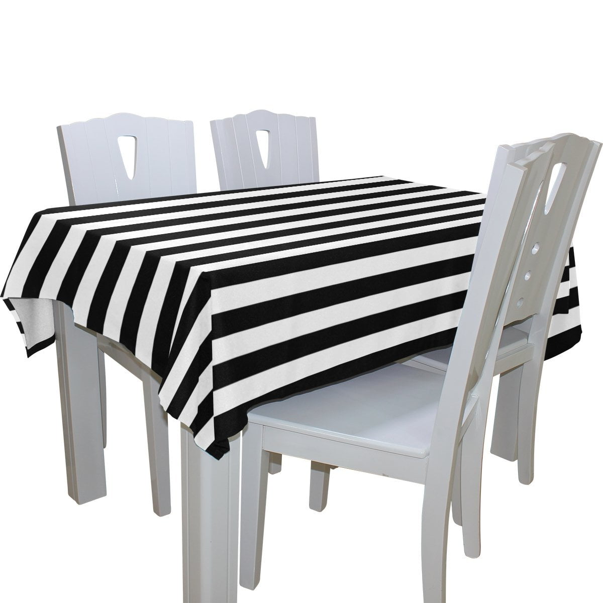 Luxury black and white striped tablecloth walmart Popcreation Black And White Stripes Tablecloth 60x84 Inches Walmart Com