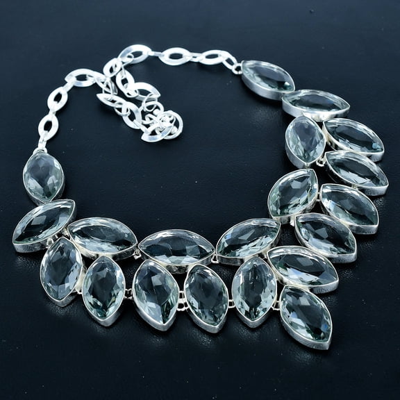 Alexandrite Quartz Gemstone 925 Sterling Silver Jewelry Necklace 18" VJ 1217